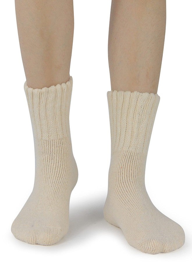 BenSorts Women Warm Solid Socks Thick Ladies Warm Cozy Crew Socks for Female Dark Light Brown Beige 3 Pairs Pack - Image 3